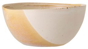 Bloomingville April Schale Steingut Ø 26 cm 3,5 l gelb, cremeweiß