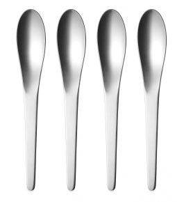 Georg Jensen Arne Jacobsen Teelöffel / Kinderlöffel lang 4 Stk. matt