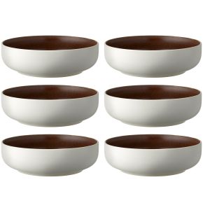 Studio Round North Schüssel / Bowl Ø 19 cm mattweiß, matt farbig bark 6 Stk.