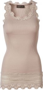 Rosemunde Copenhagen Damen Top Seide breite Spitze Rundausschnitt Benita