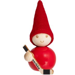 Aarikka Tonttu Eishockeyspieler Höhe 9 cm rot