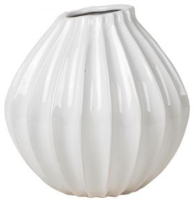 Broste Copenhagen Wide Vase Höhe 25 cm weiß