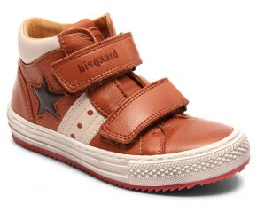 Bisgaard Jungen Kinder Ledersneaker mit Klettverschluß / rote Sohle Jacob