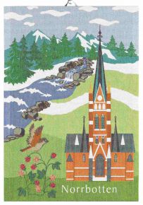 Ekelund Schwedische Provinzen Norrbotten Geschirrtuch (Öko-Tex) 35x50 cm grün, mehrfarbig