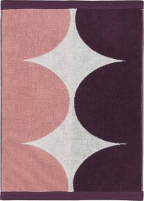 Marimekko Härkä (Stier) Handtuch 50x70 cm puder, weinrot, cremeweiß