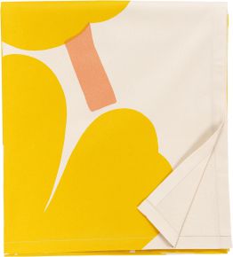 Marimekko Unikko Tischdecke (Satin) 140x250 cm natur, gelb, rosa
