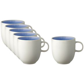Studio Round North Tasse / Becher mit Henkel 0,33 l mattweiß, glänzend farbig river 6 Stk.