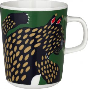 Marimekko Ilves (Luchs) Oiva Tasse / Becher 0,25 l cremeweiß, grün