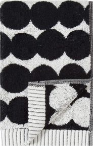 Marimekko Räsymatto Gästetuch 30x50 cm weiß, schwarz