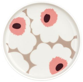 Marimekko Unikko Oiva Teller Ø 13,5 cm cremeweiß, ton, puder, weinrot