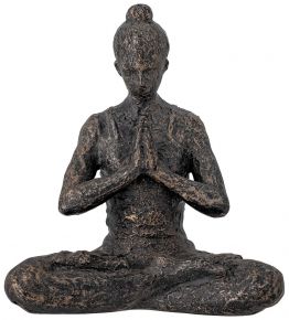 Bloomingville Deko Yoga Skulptur Höhe 13,5 cm Breite 7 cm Länge 12,5 cm schwarz