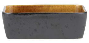 Bitz Steingut Ofenform 14x19 cm schwarz, bernstein