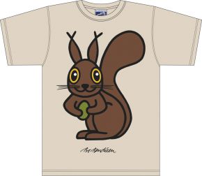 Bo Bendixen Unisex T-Shirt beige Eichhörnchen