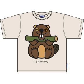 Bo Bendixen Unisex Kinder T-Shirt off white, braun Biber