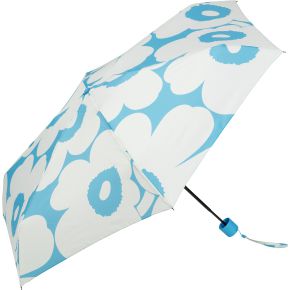 Marimekko Unikko Mini Regenschirm manuell creme, blau