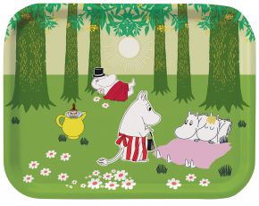 Opto Design Mumin Entspannen / Relaxing Tablett 20x27 cm grün, mehrfarbig