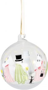 Muurla Mumin Schlafanzug Christbaumkugel Vorder- & Rückseite dekoriert Ø 9 cm