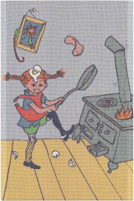 Ekelund Pippi Langstrumpf kocht Geschirrtuch (Öko-Tex) 40x60 cm mehrfarbig