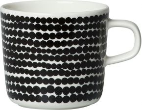 Marimekko Siirtolapuutarha (Schrebergarten) Oiva Tasse / Becher mit Henkel 0,2 l schwarz, cr