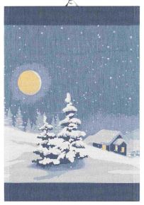 Ekelund Weihnachten & Winter Winternacht Geschirrtuch (Öko-Tex) 35x50 cm blau