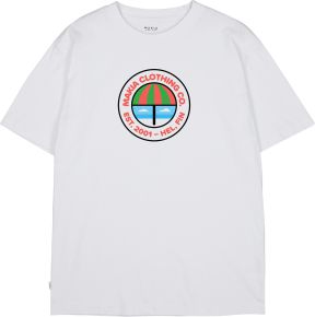 Makia Clothing Unisex T-Shirt weiß mit buntem Logo Sunshade Special Edition RGB