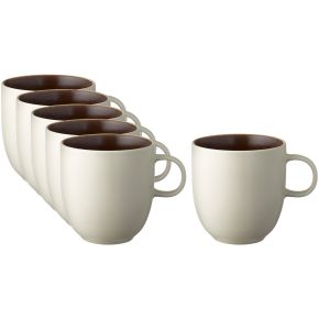 Studio Round North Tasse / Becher mit Henkel 0,33 l mattweiß, matt farbig bark 6 Stk.