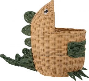 Bloomingville Mini Eddi Aufbewahrungskorb Dinosaurier Rattan Höhe