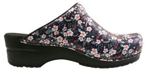 Sanita Damen Clogs PU offen schwarz, mehrfarbig Isalena