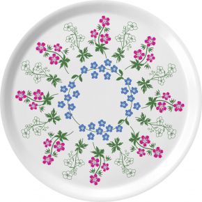 Citronelles Summer Flowers Tablett Ø 31 cm rosa, blau, weiß