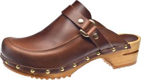 Sanita Damen Clogs Holz mit Schnalle & Nieten offen Lillen