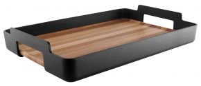 Eva Solo Nordic Kitchen Tablett 35x50 cm schwarz mit Holzeinlage