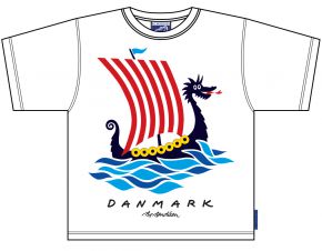 Bo Bendixen Unisex Kinder T-Shirt weiß Drachenschiff