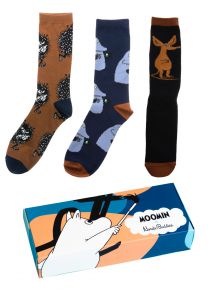 Nordicbuddies Herren Strümpfe Größe 40-45 Geschenkbox 3 Stk. Mumin GB01-D