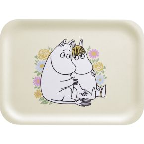 Muurla Mumins Flowers Tablett 20x27 cm hellgelb, bunt