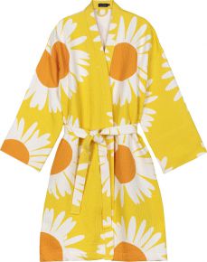 Marimekko Damen Bademantel gelb, weiß Auringonkukka (Sonnenblume)