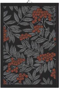 Ekelund Herbst Eschenblatt Geschirrtuch (Öko-Tex) 35x50 cm schwarz, grau, orange