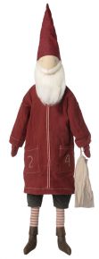 Maileg Adventskalender Pixy / Wichtel Weihnachtsmann Höhe 115 cm rot mit 4 Taschen