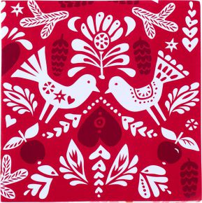 Klippan Wintervogel Papierservietten 33x33 cm 20 Stk. rot, weiß