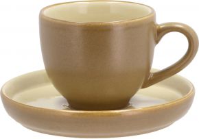 Bitz Steingut Tasse mit Untertasse 0,07 l