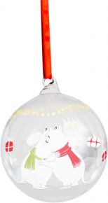 Muurla Mumin Frohe Feiertage Christbaumkugel Vorder- & Rückseite dekoriert Ø 9 cm