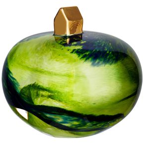 Kosta Boda Artist Collection Earth Haus/Heim Höhe 9,5 cm Breite 10,5 cm Länge 10,5 cm green, gold