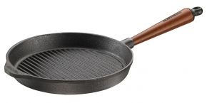 Skeppshult Traditional Buchenholzgriff Grillpfanne Ø 25 cm Gusseisen