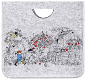 Muurla Pippi Langstrumpf Nach Hause Aufbewahrungskorb recyceltes PET 31x33 cm grau, mehrfarbig