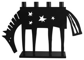 Bengt & Lotta Pferd Kerzenständer 4 flammig Höhe 31 cm schwarz
