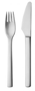 Georg Jensen New York Dessertgabel / Dessertmesser je 4 Stk. matt