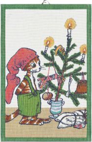 Ekelund Petterson & Findus Weihnachtsfeier Geschirrtuch (Öko-Tex) 40x60 cm mehrfarbig