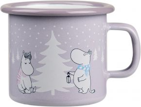 Muurla Mumins Schneefall Tasse / Becher 0,25 l Emaille lila