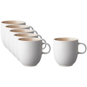 Studio Round North Tasse / Becher mit Henkel 0,33 l mattweiß, matt farbig sand 6 Stk.