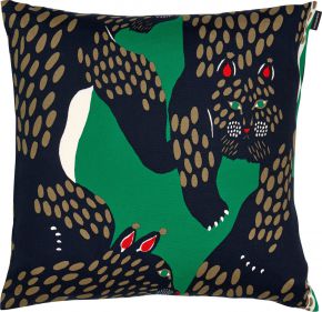 Marimekko Ilves (Luchs) Kissenhülle 50x50 cm grün, weiß, dunkelblau