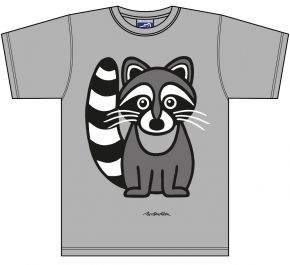 Bo Bendixen Unisex T-Shirt grau Waschbär